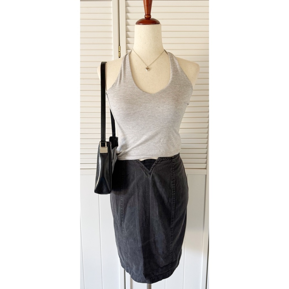 Enchante VTG Grey Denim Jean Skirt